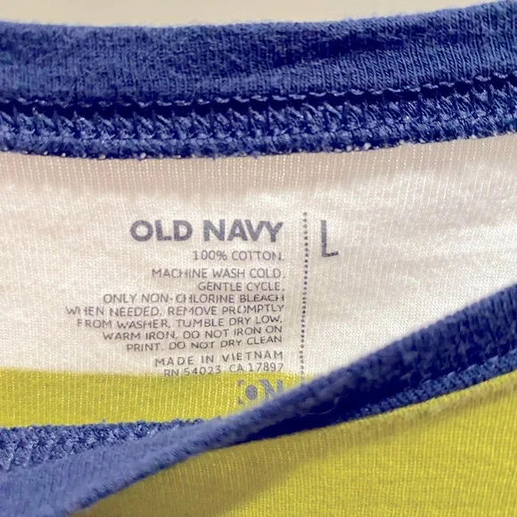 [OLD NAVY] Striped Scoop Neck Long-Sleeve T-Shirt - Youth Sz Large - Picture 3 of 5